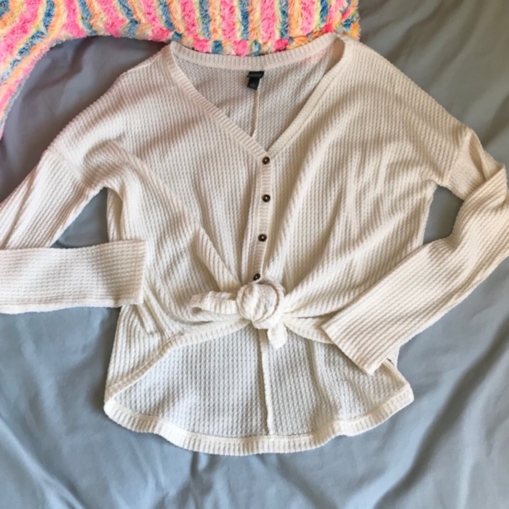 Womans button cream white cardigan